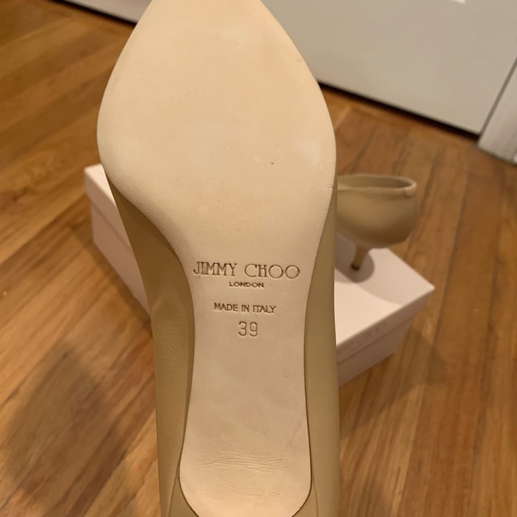 Jimmy Choo Nude Kid Leather Pumps (247AZA) - Picture 6 of 6